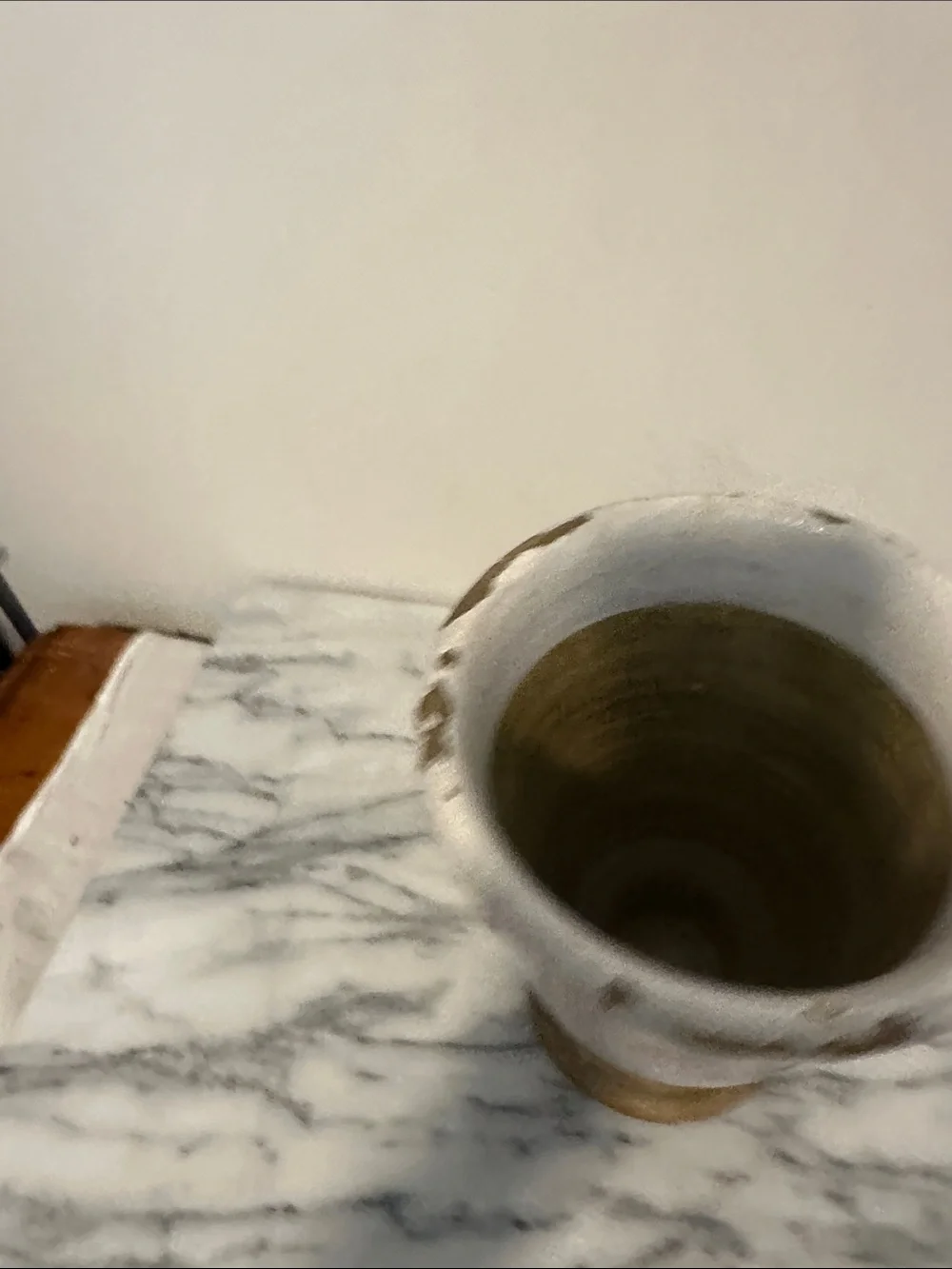 Pottery Barn Tuscan cache pot Crackle Glaze off White Ceramic Urn distressed